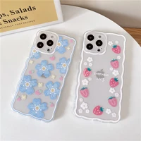 insblue flower strawberryxsrfor iphone13promaxapple11wave12phone case girl8p
