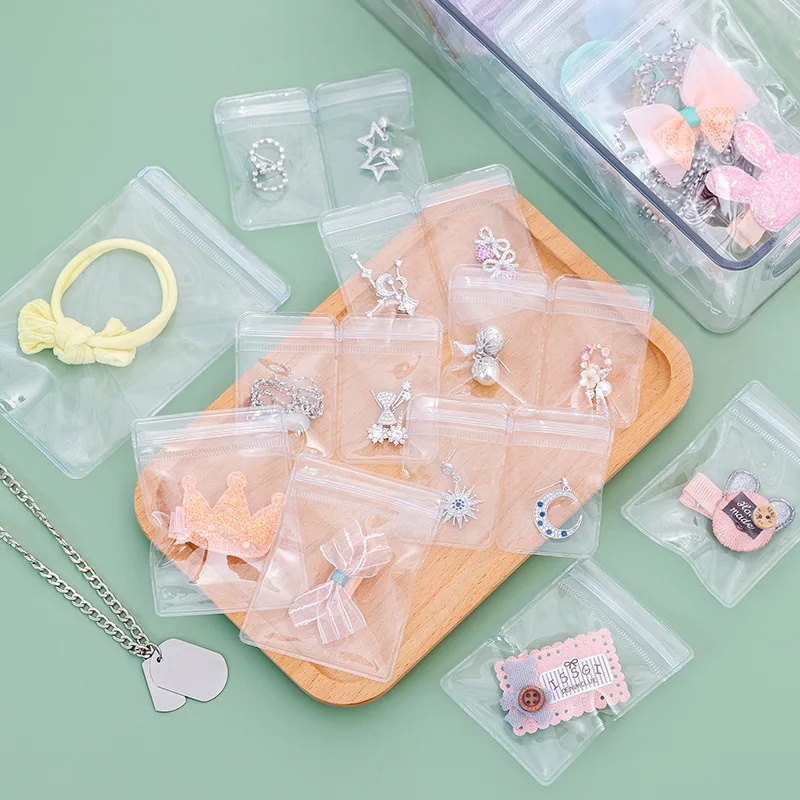 

PVC Self Sealing Jewelry Bag Necklace Bracelet Bag Ring Storage Holder Bag Storage Anti-oxidation Bag DIY Jewelry Packaging