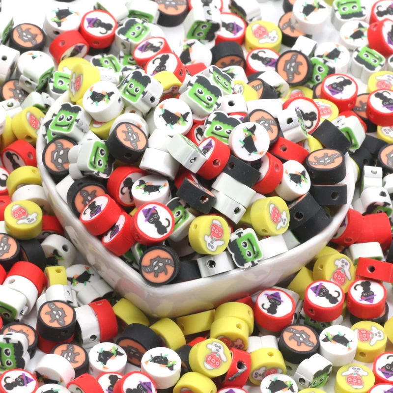 8-10 мм Смешанные серии Хэллоуина мягкие керамические декоративные браслеты