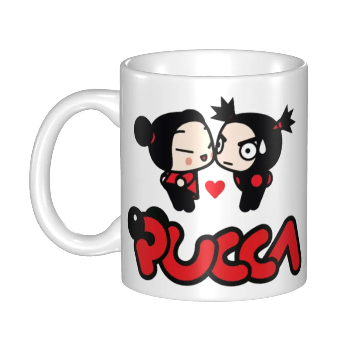 Customized Cartoon Pucca And Garu Mugs DIY Animated Tv Movies Ceramic Milk Tea Coffee Cup Outdoor Work Camping Beer Mug
