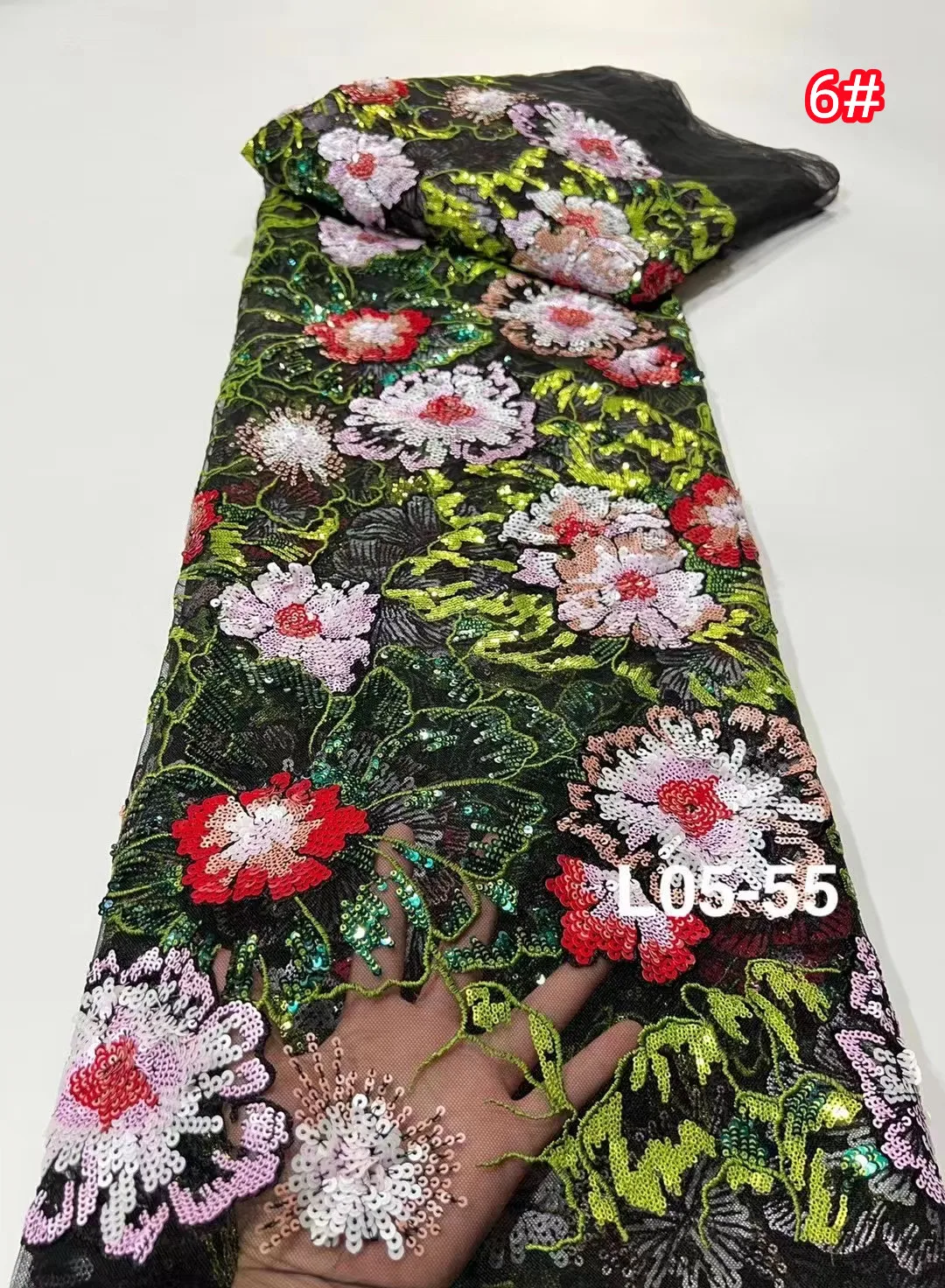 

Новое поступление, изысканные разноцветные блестки, большая Цветочная вышивка, французское Тюлевое кружево, высококачественное вечерние ное вечернее платье