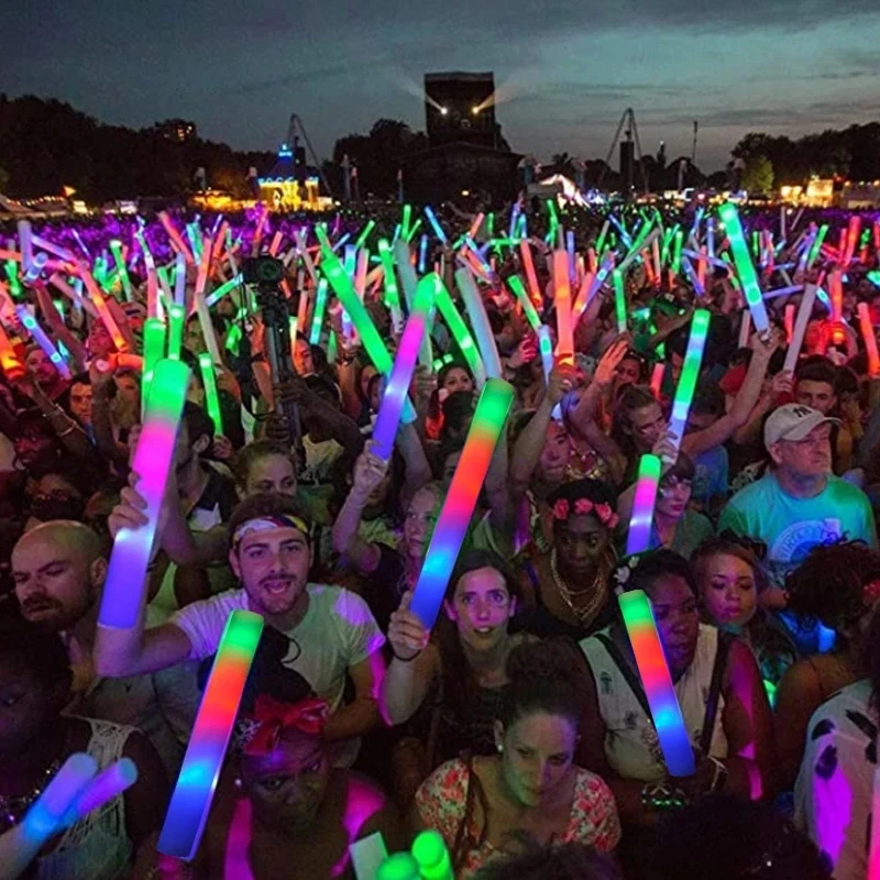 

10-30Pcs Colorful LED Glow Sticks Cheer Tube Party Luminous Atmosphere Prop Foam Stick Birthday Wedding Concert Party Supplies