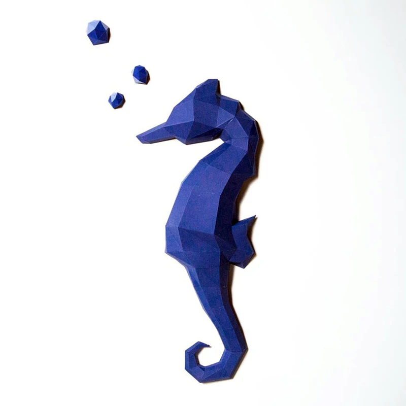 3D Бумажная форма животное необработанная модель морского конька животного