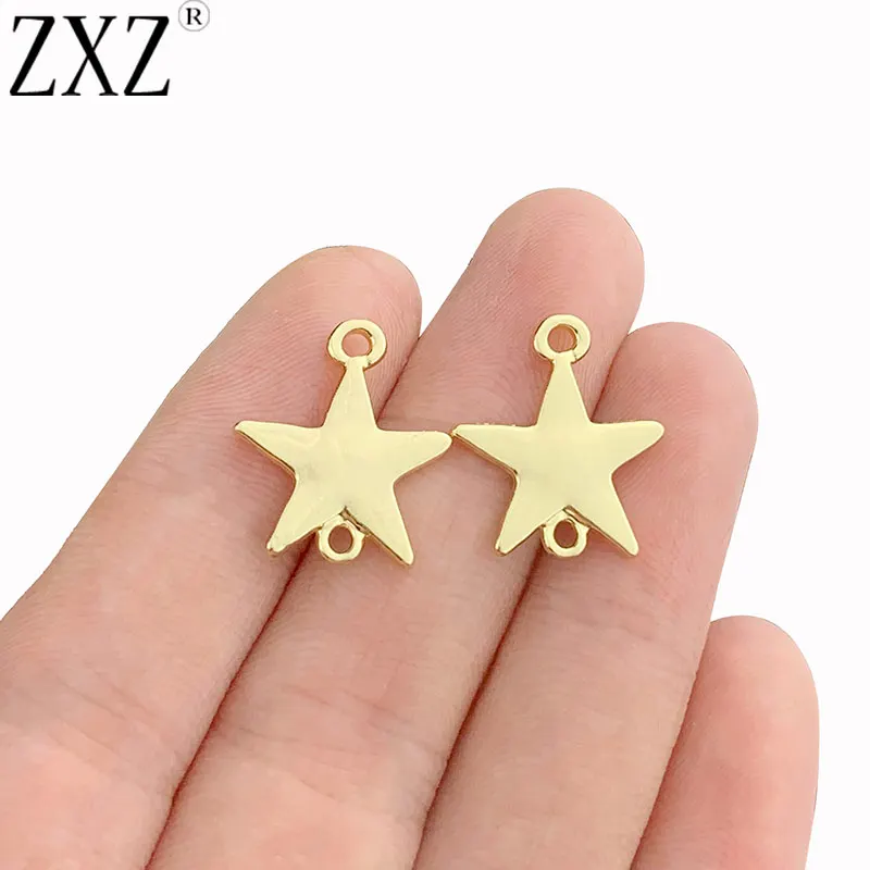 

ZXZ 20pcs Gold Tone Pentacle Pentagram Connector Charms Pendants for Bracelet Jewelry Making Accessories