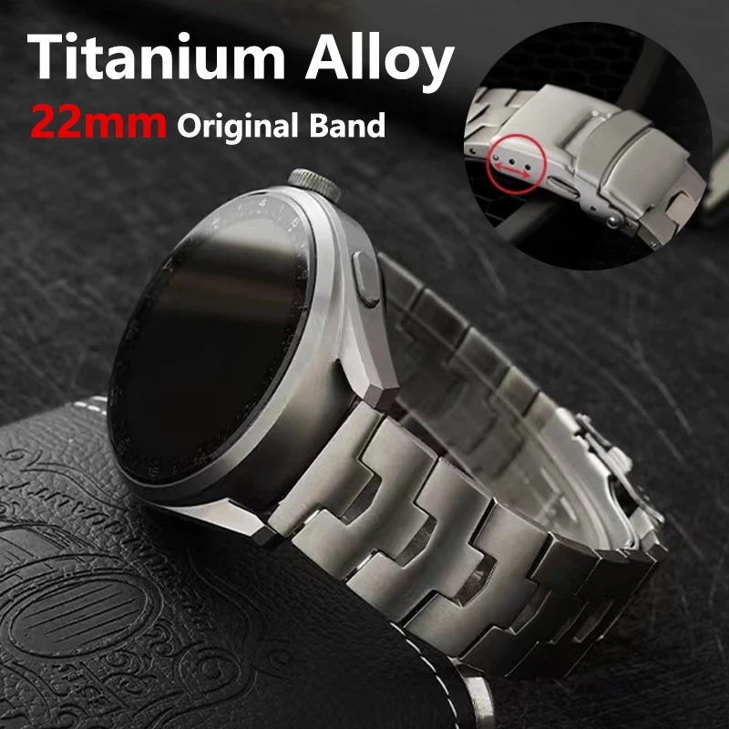 22mm Titanium alloy band for samsung galaxy gear S3 watch 3 45mm strap for huawei watch GT2 pro 42 46mm luxury business bracelet
