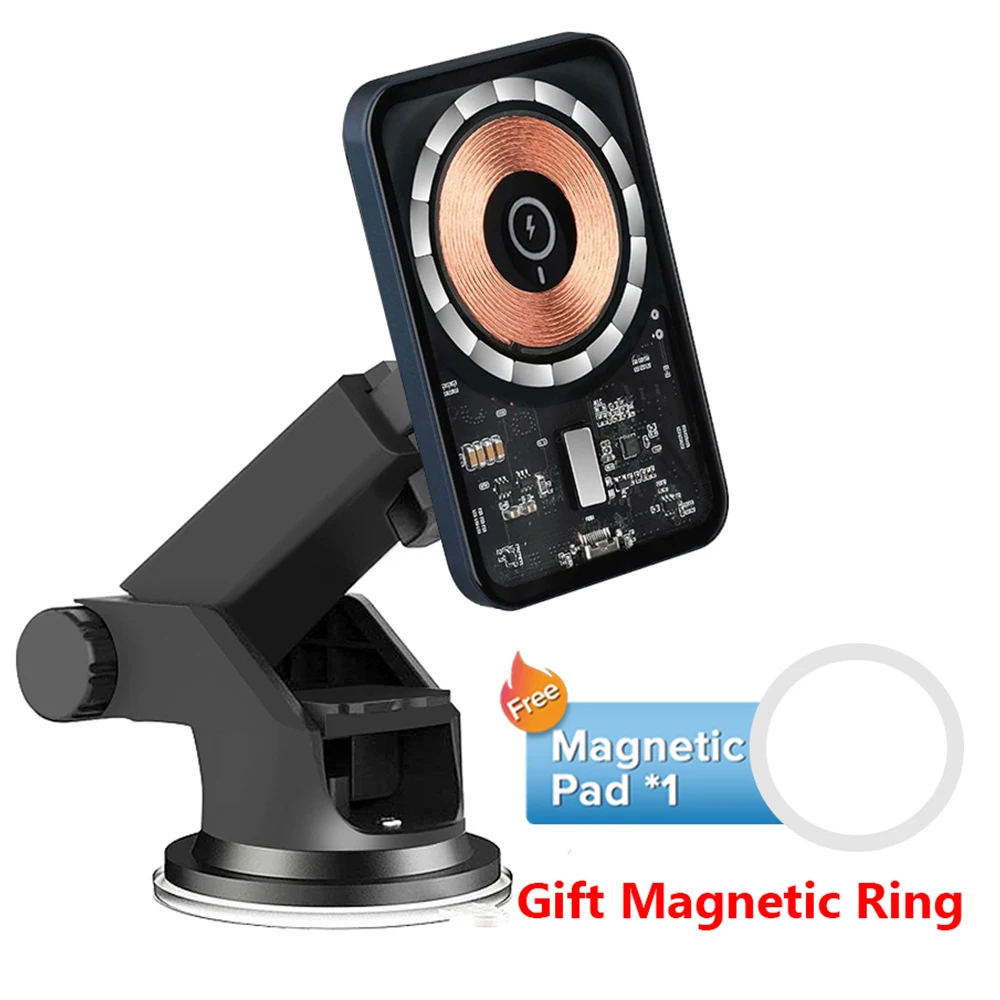 

Car Phone Holder Magnetic Wireless Charger Car 15W Fast Charging Station For Macsafe iPhone 12 13 14 Pro Max Phone Chargers