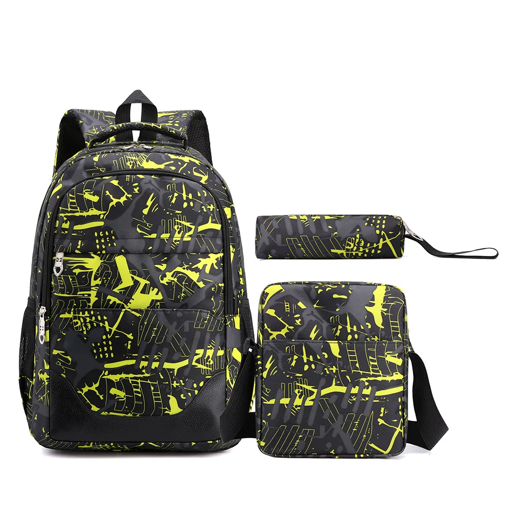 

Middle School Backpack 3pcs Set School Bags for Teenage Boys Girls Leisure Campus Cool Back Pack Nylon High Student Bookbag