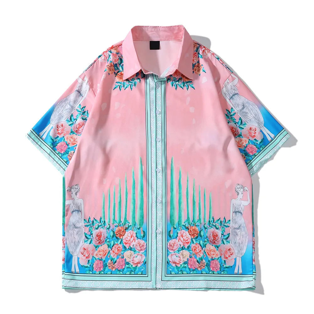 Dark Icon Floral Pink Holiday Beach Shirts Women Summer Thin Material Woman  Shirts - купить по выгодной цене | AliExpress