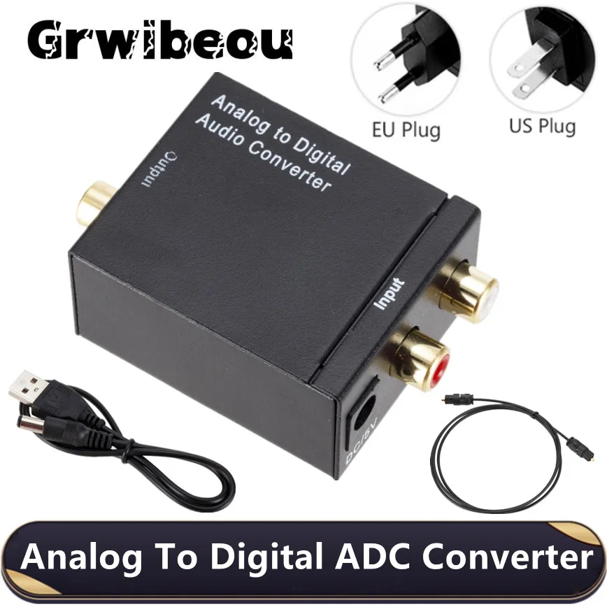 

Grwibeou Analog To Digital ADC Converter Optical Coax RCA Toslink Audio Sound Adapter SPDIF Adaptor For Apple TV For Xbox DVD