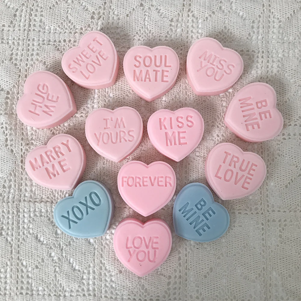 Силиконовая форма для свечей с английским слоганом Мисс тебя мыло в форме сердца
