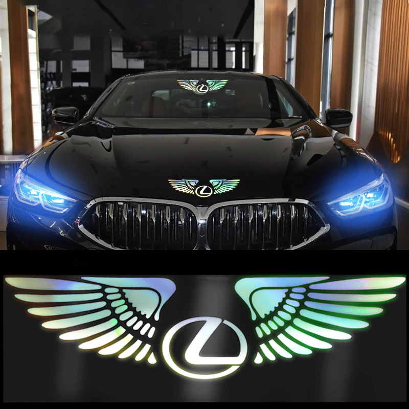 

New Angel Wing Reflective Car Body Logo Sticker Car Decoration Decals For Lexus ES300 RX330 RX300 GS300 IS250 IS200 CT200h NX RX