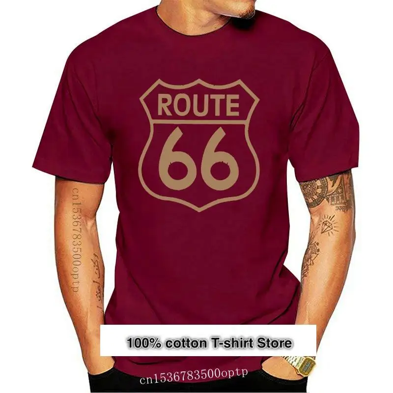 Ropa de calle principal de América para hombre, camiseta Retro, Route 66, novedad