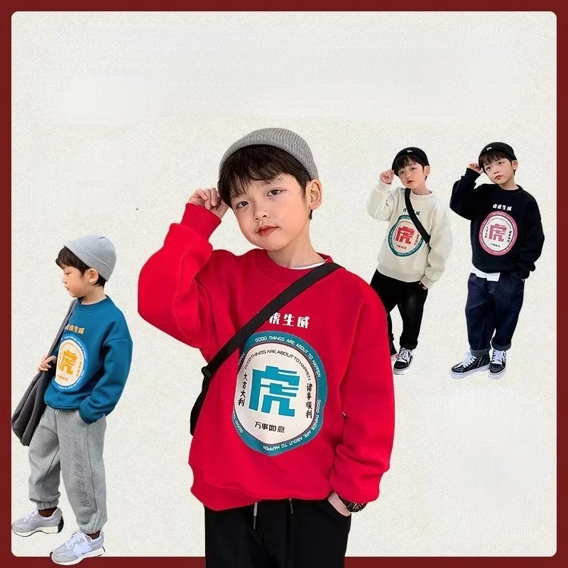 

Fashion Baby Girls Boys Cute New Year Pullover Thicken Warm Sweatshirts Tops Kids Children Long Sleeve Hoodies Outerwear