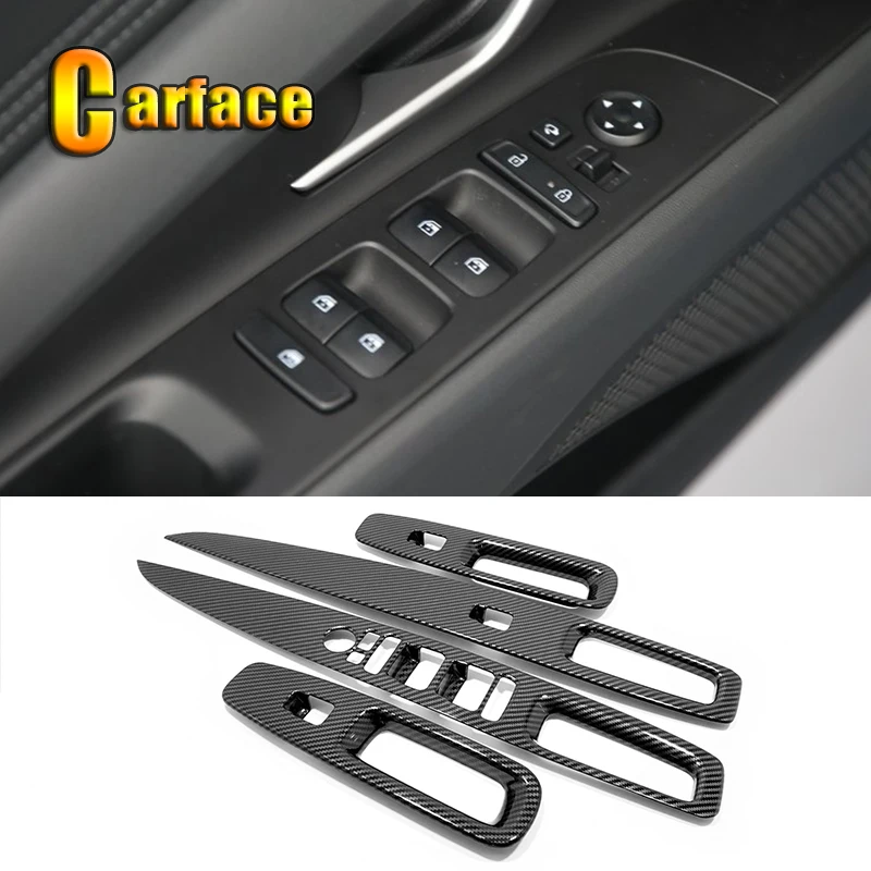 

ABS углеродное волокно для Hyundai Elantra 2021 2022 аксессуары для автомобильного окна переключатель Обложка для панели управления окон отделка наклейка автостайлинг