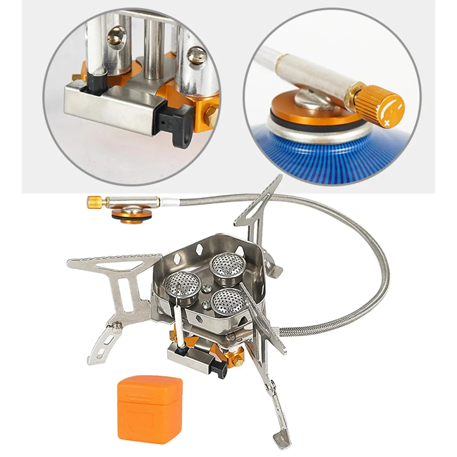 

Газовая плита для кемпинга, легкая, 3 головки, 5800 Вт, складная, портативная, для путешествий, пикника, пешего туризма