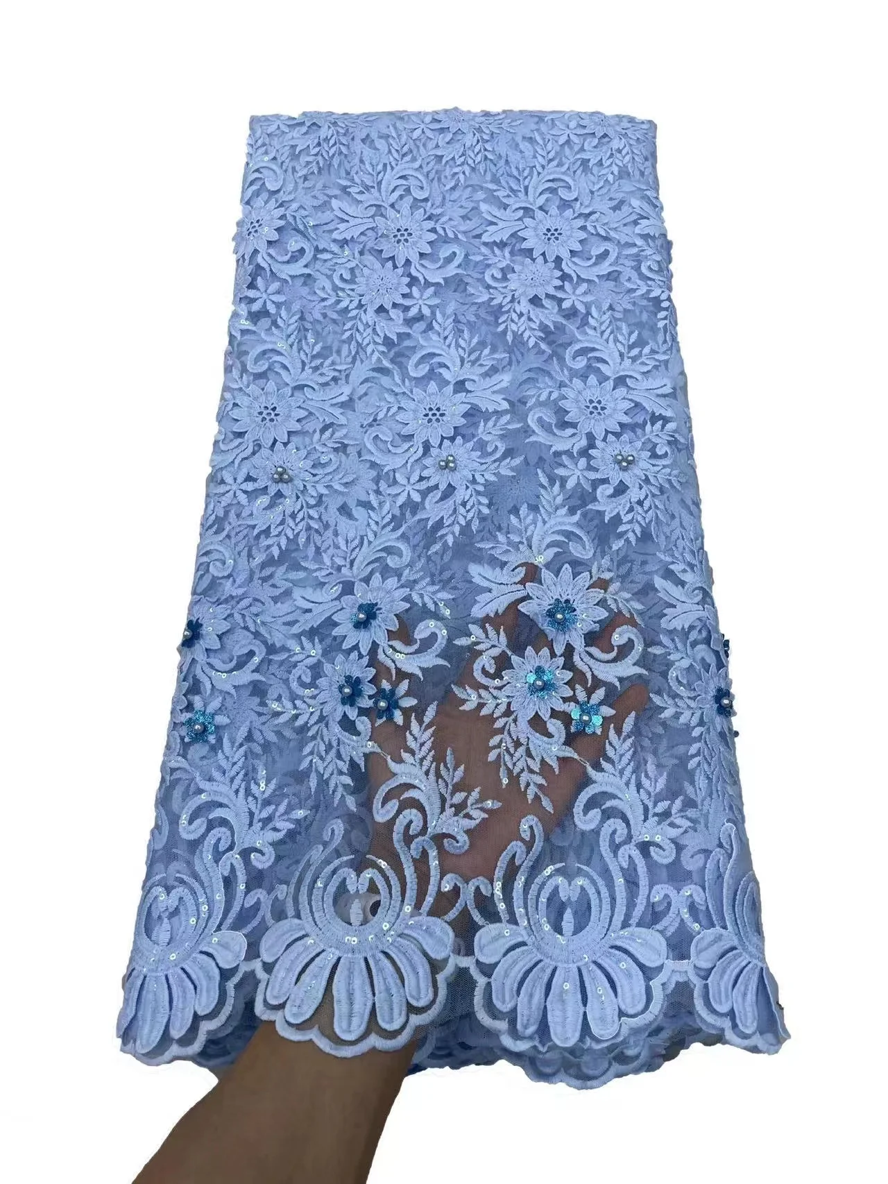 Модная африканская кружевная ткань с блестками 2022 Высококачественная вышивка