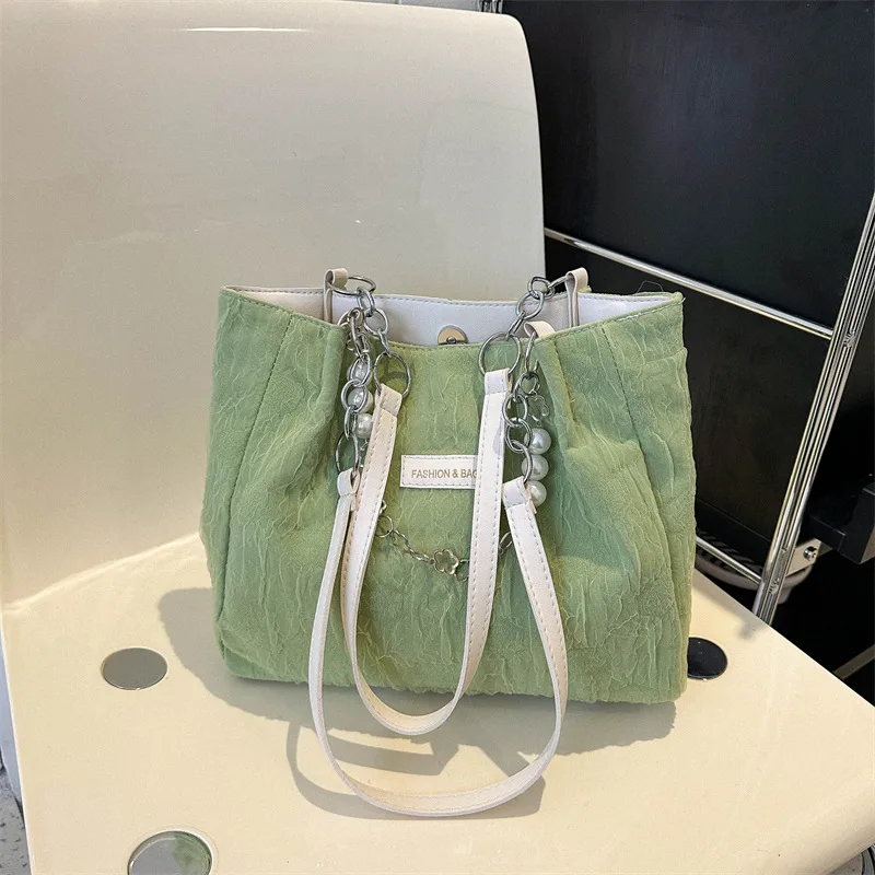 Lace Large-capacity Large Bag Women's Retro Korean Style Casual Portable Commuter Bag Shoulder Tote Bag Totalizador Wholesale