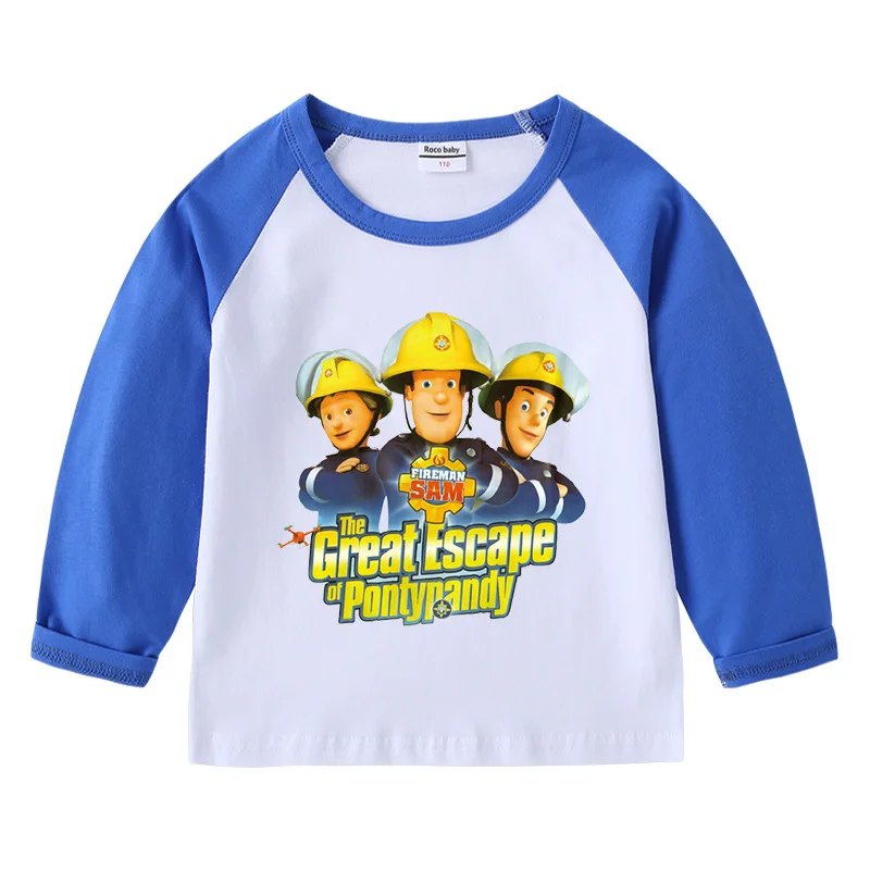 

Autumn 2022 kids Fireman Sam clothes boys girls Tshirts long sleeve Tshirt girl boys clothing children’s tops