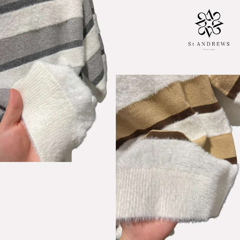 ST ANDREWS новый женский топ одежда для гольфа горизонтальный вязаный с круглым