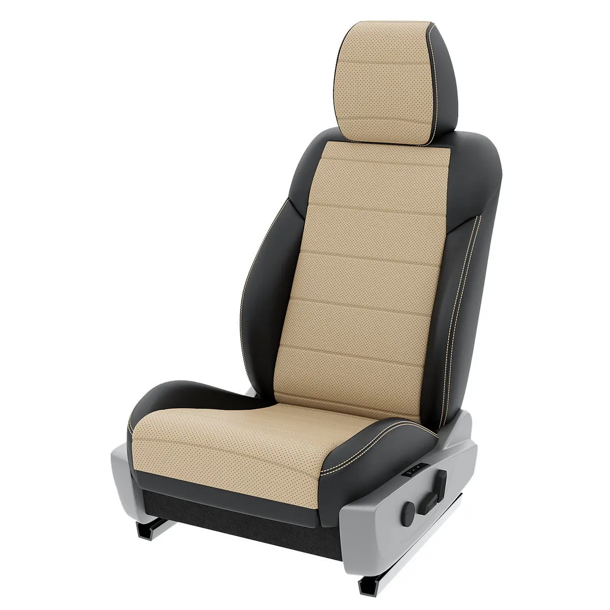 Чехлы на сиденья Dodge Caravan 5 2007-2020 Черный Бежевый