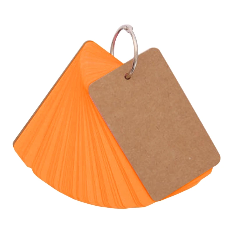

100 Sheets Heavy Index Cards Blank Study Cards Memo Card DIY Note Book Message Card with Loose Leaf Ring School Supplies
