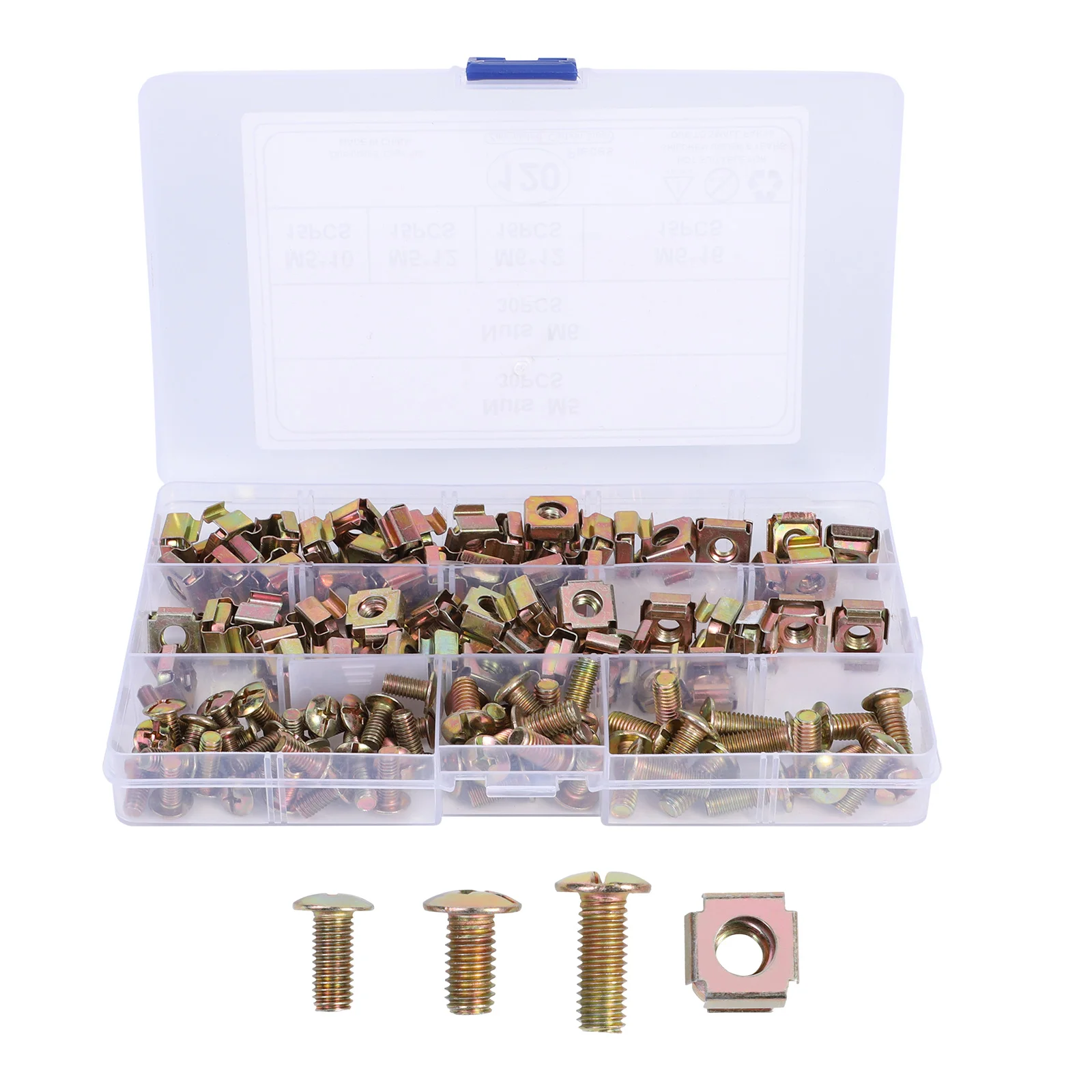 

120pcs/Box Cage Nut Screw Premium Professional Cage Nut Lock Nut for Garage Home