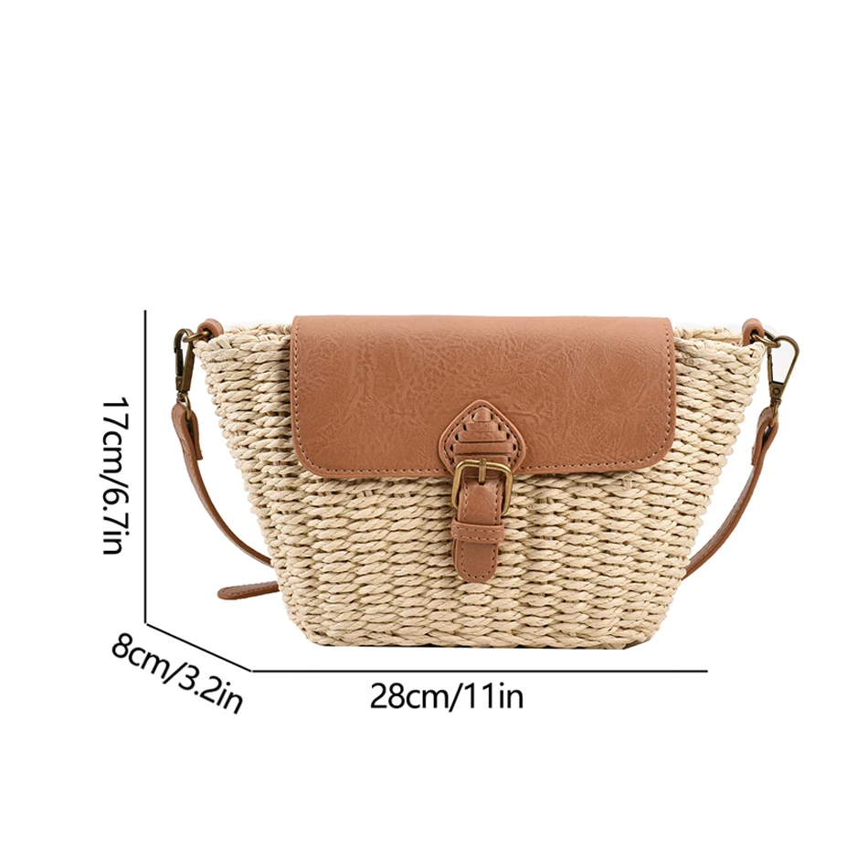 Small Basket Shoulder Bags for Women Designer Brand Summer Crossbody Bag Fashion Straw Female Handbags Trend Travel Beach Bags