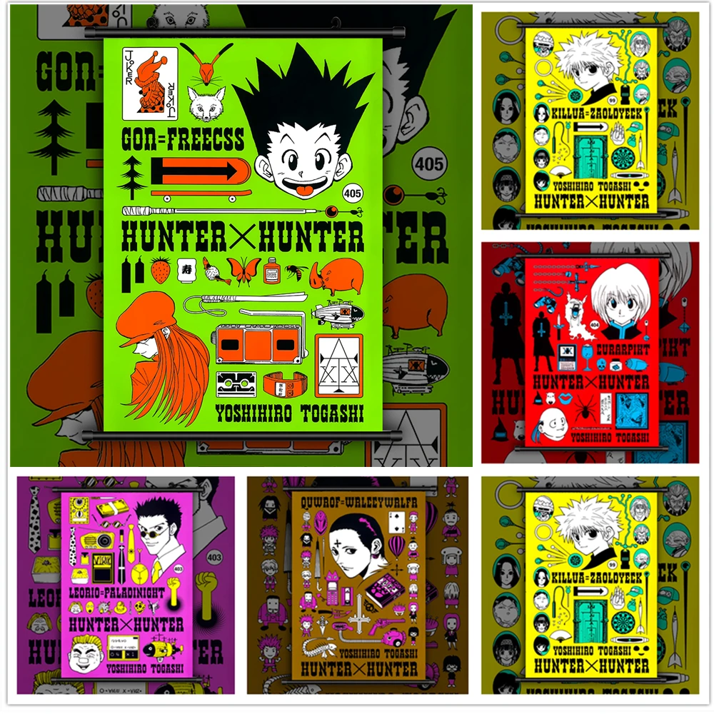 

Hunter X Hunter Gon Freecss Killua Zoldyck Kurapika Leorio Chrollo Canvas Painting Anime Posters Wall Art Picture Home Deco
