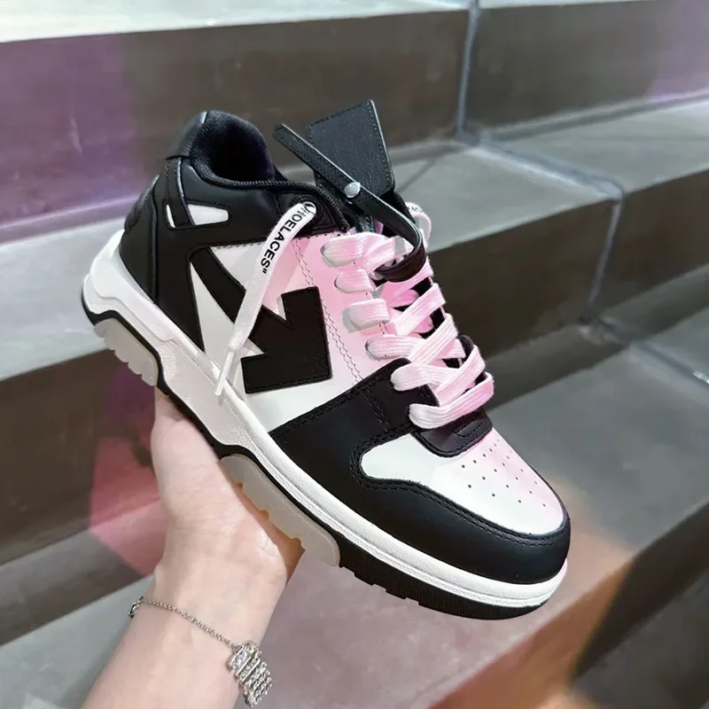 

2024 new TOP trend OFF 24SS WHITE panda shoes OW arrow low-top colorblocking men and women thick-soled sports board shoes