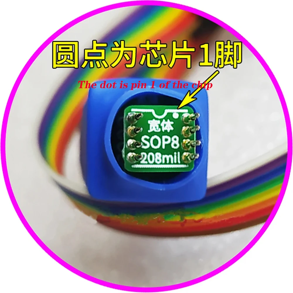 Фото SOIC8 Sop8 Чип-зонд, линия записи записи, чтение, наперсток, жесткий диск, ПЗУ, кондиционер, квадратный 8-контактный 1,27 тестовый зажим для USB-программатора №3