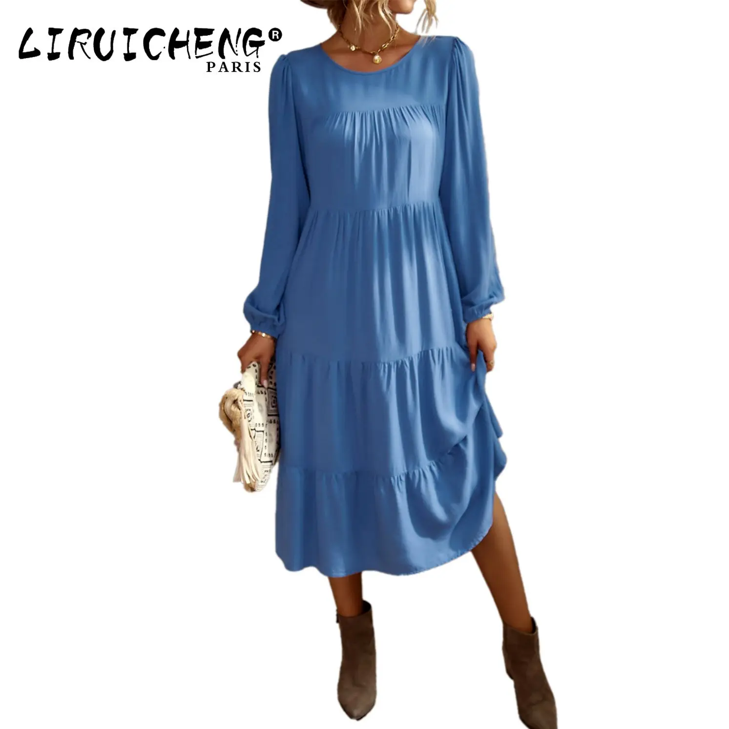 

2023 Women's Wear Fashion Sexy Comfortable Birthday Party Clothing Solid Medium Length Spring Summer Versatile Dress