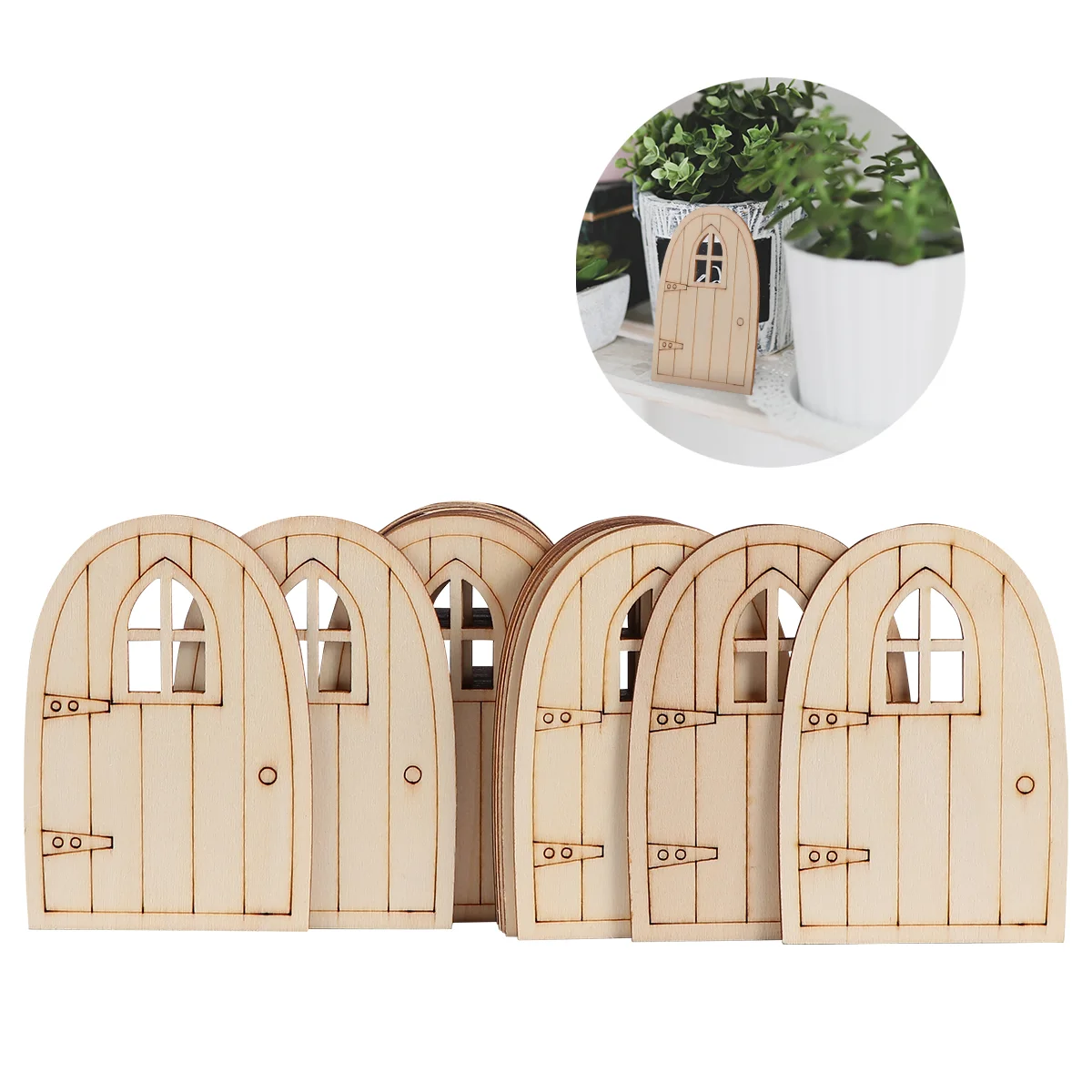 

Door Fairy Wooden Miniature Doors Elf Furniture Wood Decoration Unfinished Accessories Unpainted Mini Diy Embellishments Blank