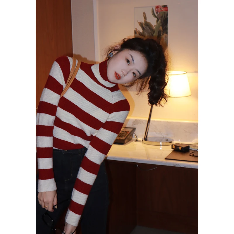 

Женская куртка, повседневная, универсальная, удобная, на весну и осень, облегающая, тонкая, короткая, полосатая с длинными рукавами