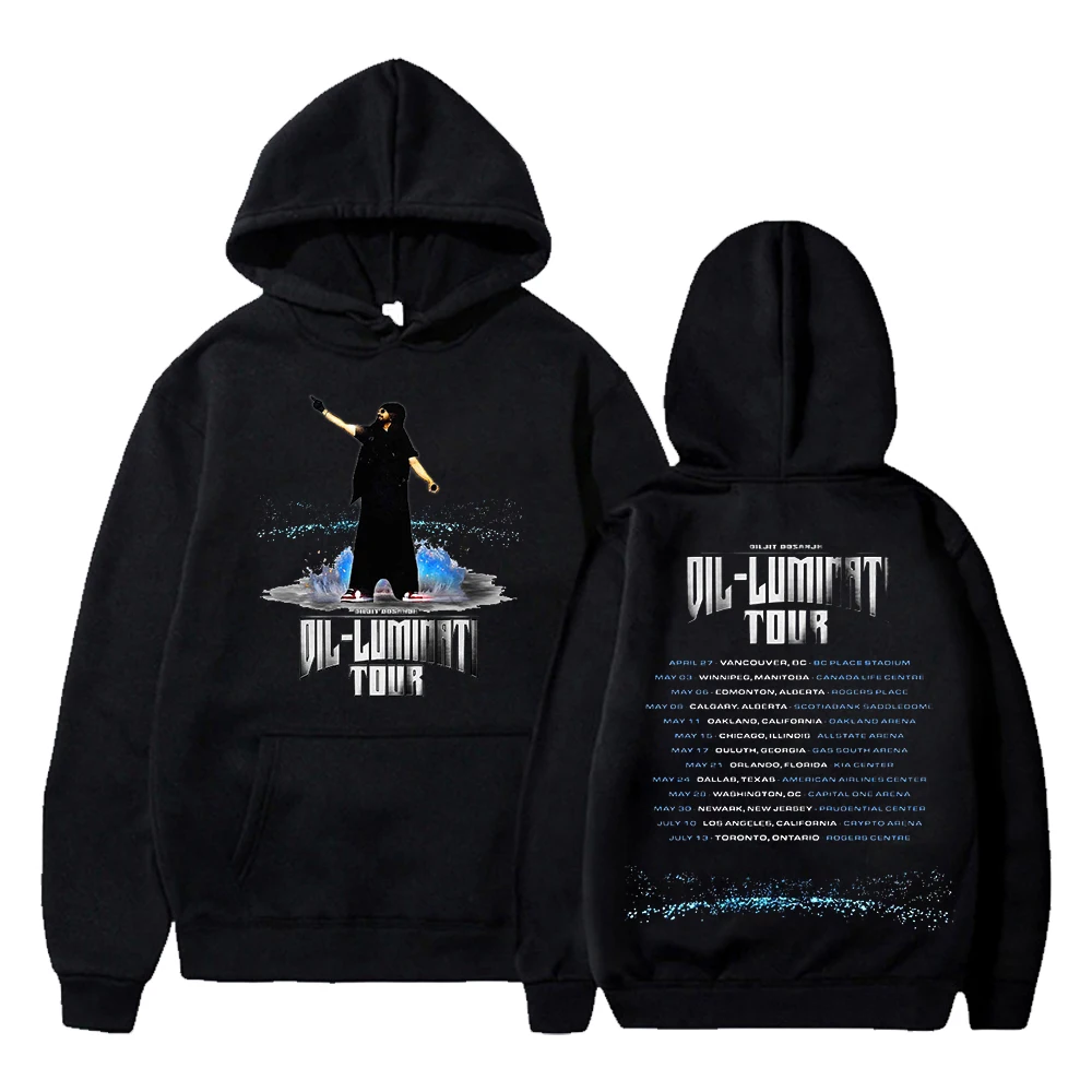 Толстовка Diljit Dosanjh 2024 Dil-Luminati Tour Merch с длинным рукавом Уличная одежда для женщин и