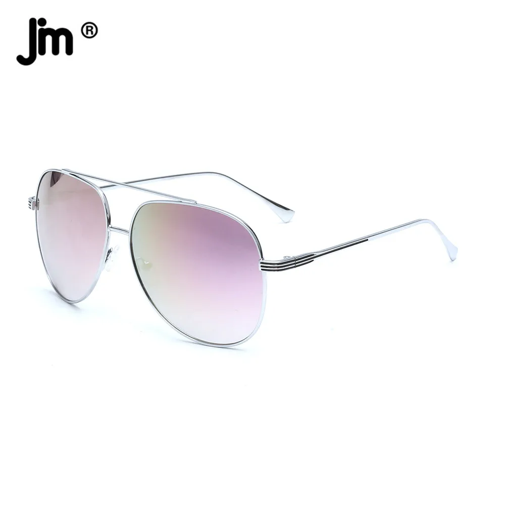 

JM Gradient Lens Metal Frame Women Men Sunglasses Pilot Double Bridge UV400