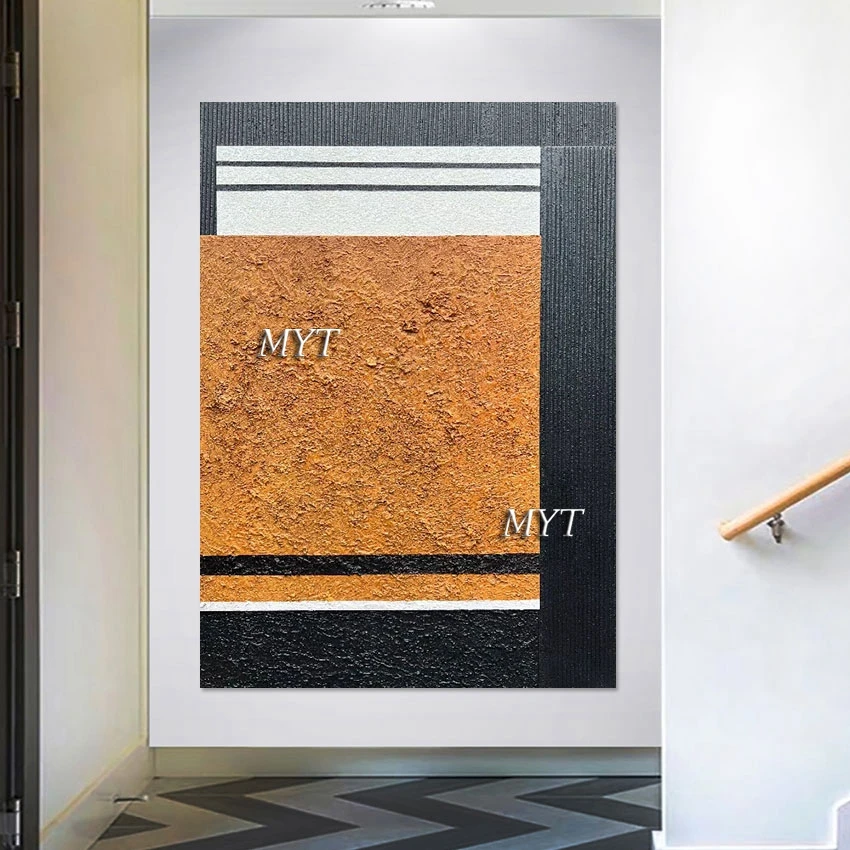 

Simple Large Wall Hangings Decorative Item Abstract Orange Color Oil Painting Modern Hand-painted Acrylic Wall Art On Canvas