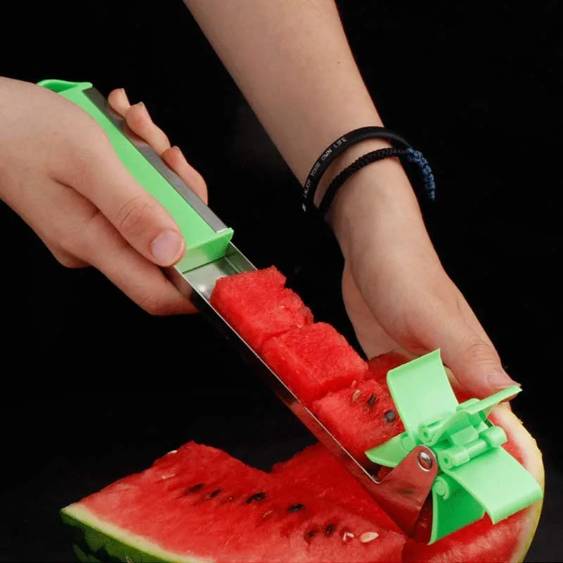Watermelon Cutter Stainless Steel Windmill Design Cut Watermelon Salad Fruit Slicer Kitchen Accessories Gadgets Cutter Tool
