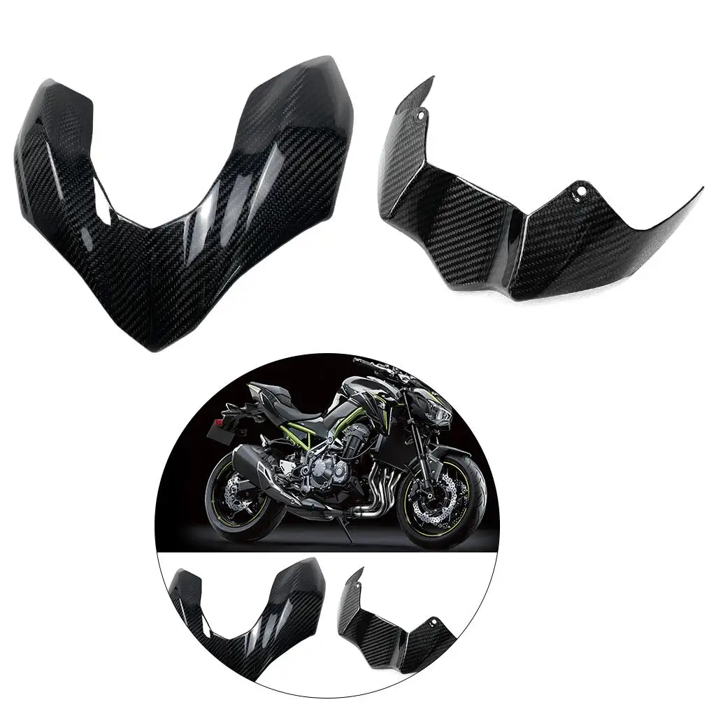 

2Pcs Motorcycle Front Headlight Lower Panel, Carbon Fiber Lip Fairing , 900 2017-19 Protective Guard