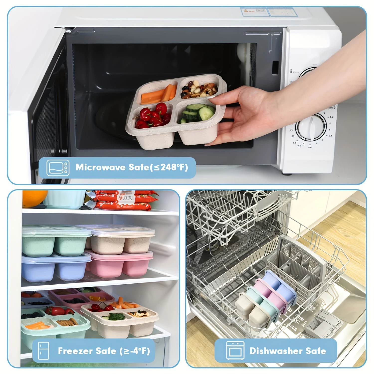 Набор ланч-боксов Bento из 2 предметов — многоразовые разделенные контейнеры с