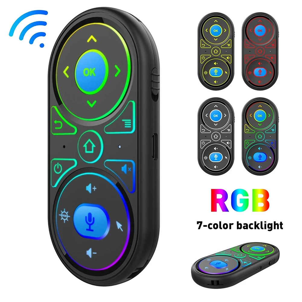 

G11 Smart Voice Remote Control Air Mouse RGB Backlit Gyro 2.4G Universal Remote Control IR Learning for Android TV BOX