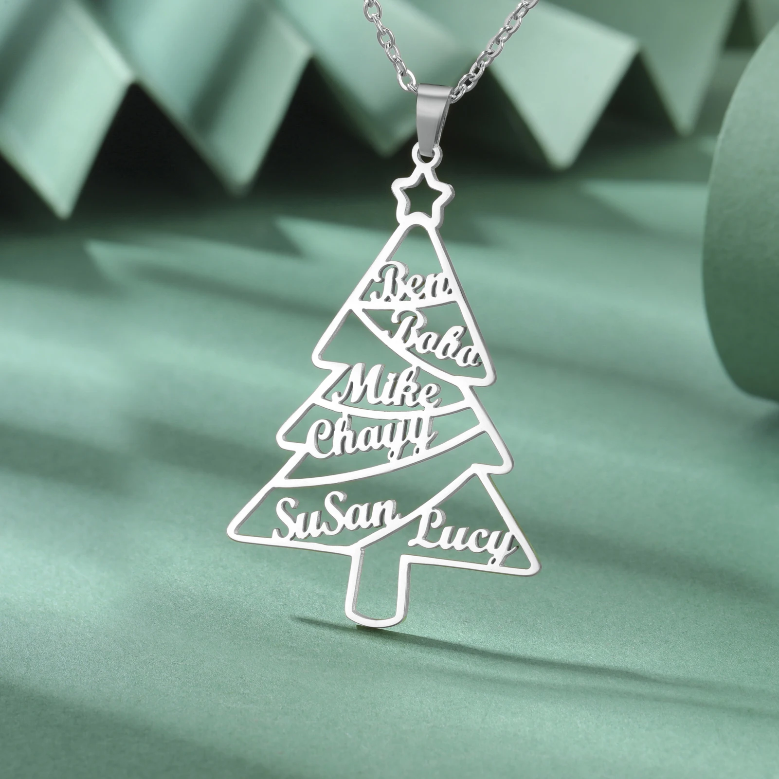 Lemegeton Ожерелье с именем рождественской елки на заказ ювелирные изделия из