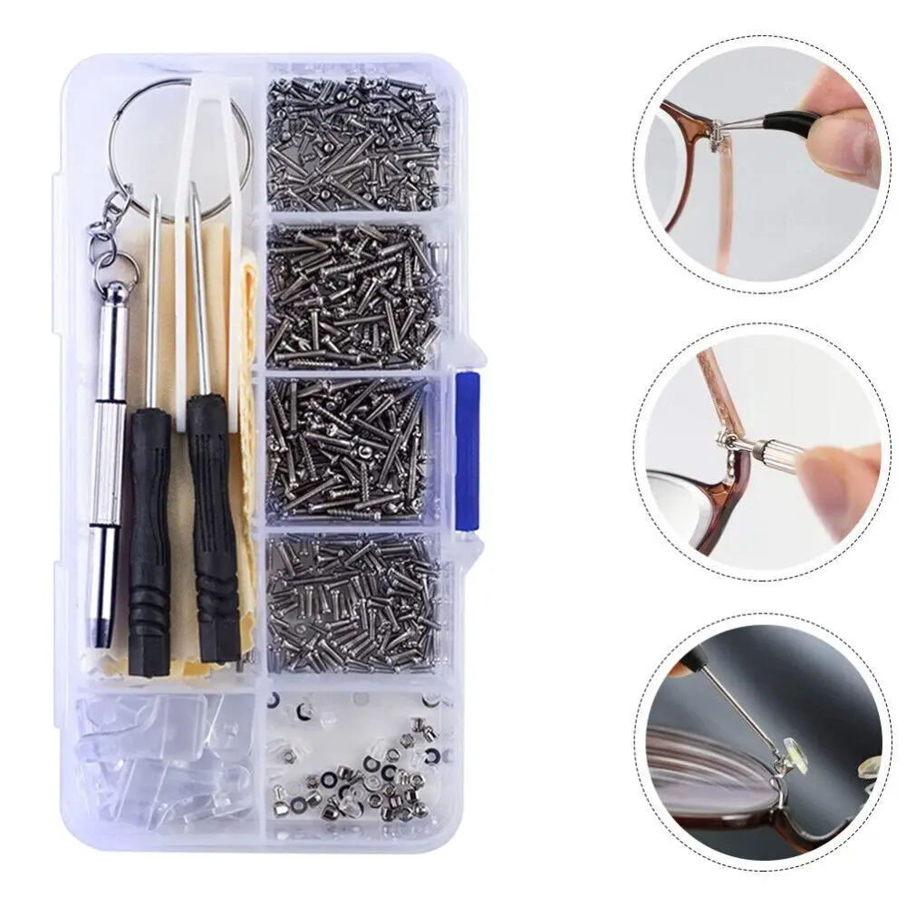 

Stainless Steel Eyeglasses Repair Set Silicone Eyeglasses Accessories Glasses Repair Screws Ear Hook Eyeglasses Anti-slip Cover