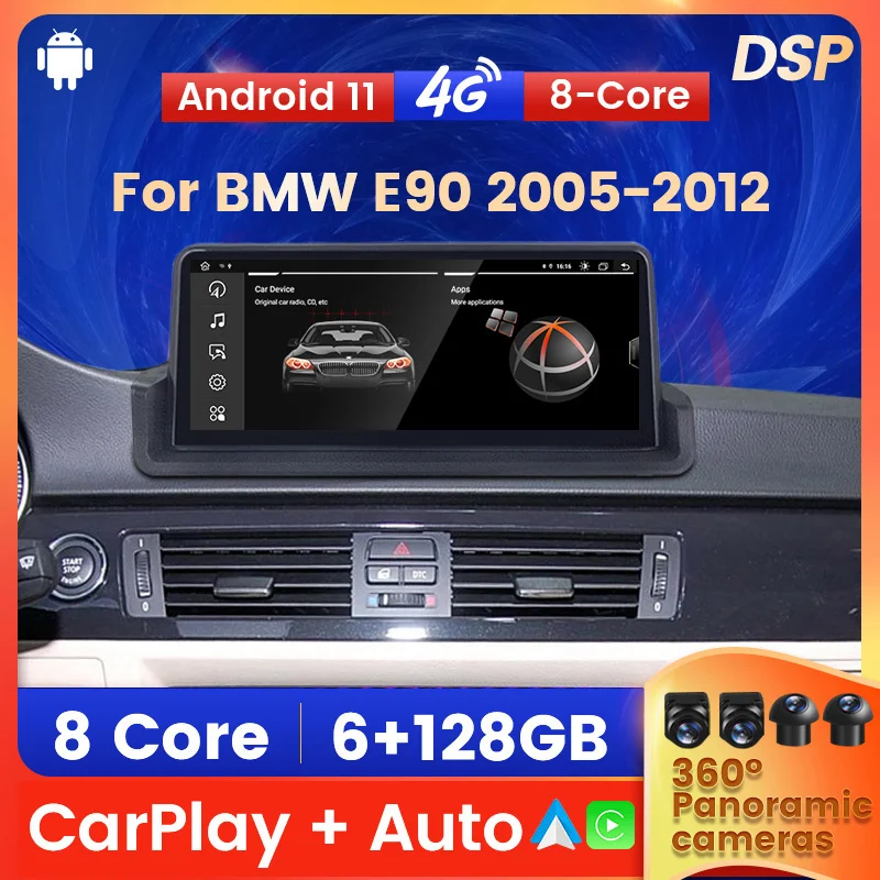 

Автомагнитола универсальная на Android 11, для BMW 3 серии E90, E91, E92, E93 2005-2012, IDrive, GPS-навигация, 6G, 128G, Carplay