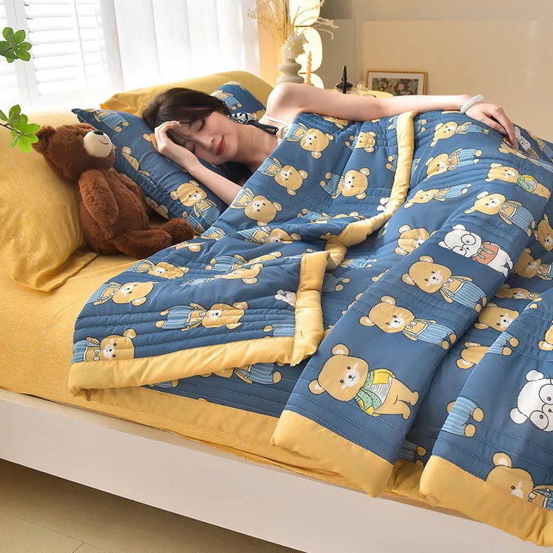 Double-Layer Yarn Cool Feeling Silk Summer Quilt QUILT Machine Washable Children's Ice Cold Fee...