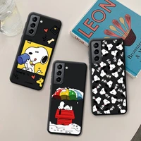cute cartoon snoopy phone case silicone soft for samsung galaxy s21 ultra s20 fe m11 s8 s9 plus s10 5g lite 2020