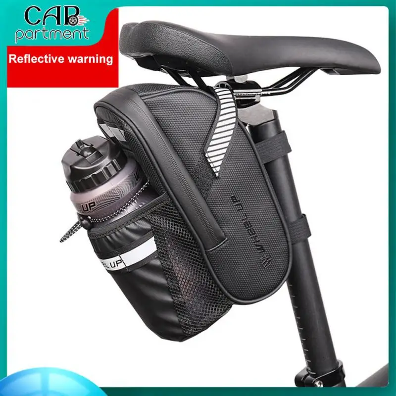 

Bike Bag Reflective Bike Saddle Bag With Water Bottle Pouch MTB Bicycle Bag Panniers Bicycle Insulated Pouch Accessories