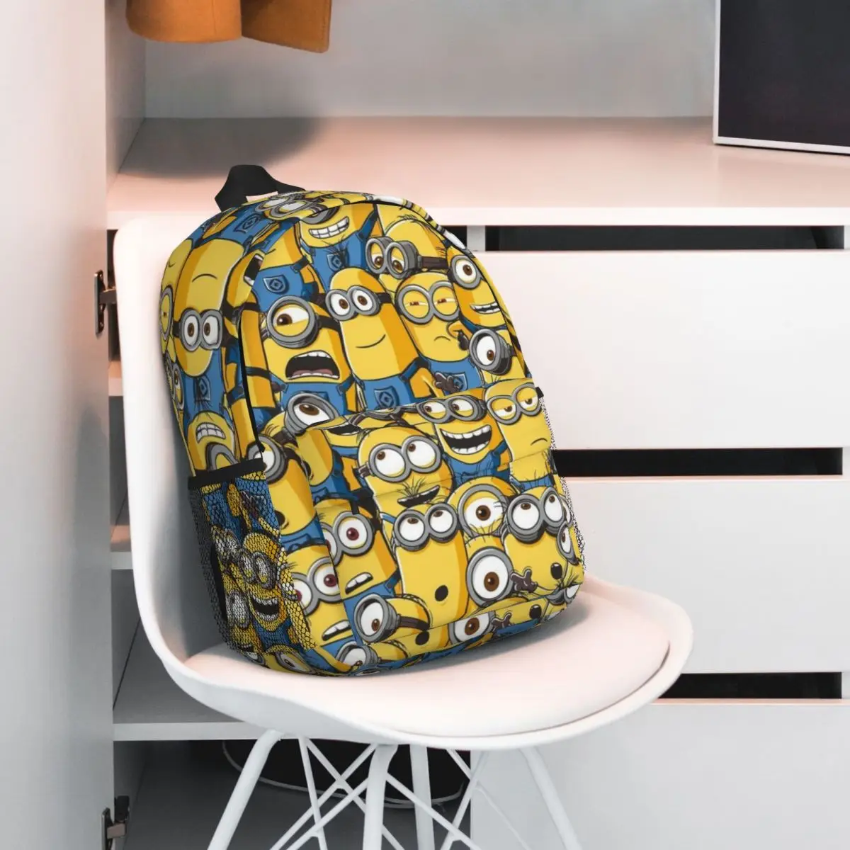 Легкий Повседневный школьный портфель с принтом миньонов для школы улицы