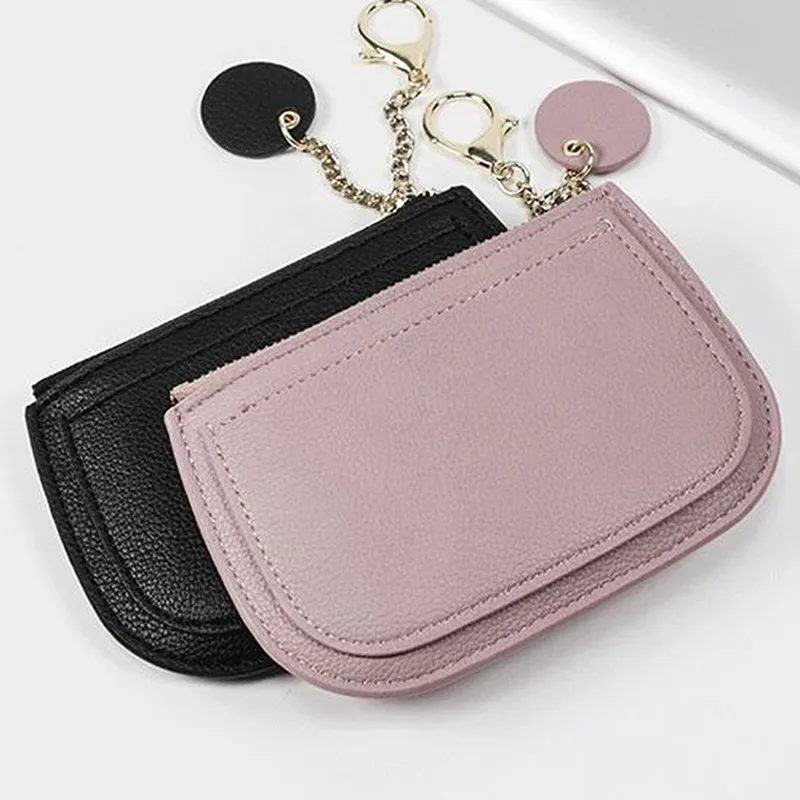 

Short Fashion Women Wallet Clutch Female Zipper Cute Tassel PU Leather Small Coin Purse Solid Color Mini Simple Card Cash Holder
