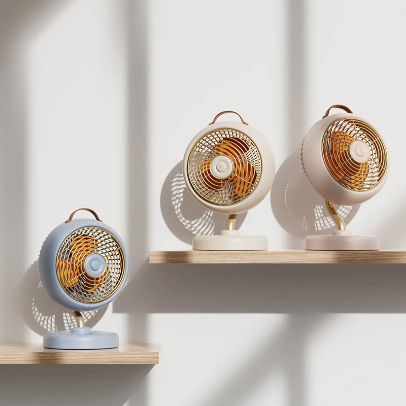 

Summer Desktop Fan With Handle Design 120 Degree Rotatable Fan Adjustable Wind Speed Portable USB Fan For Home Outdoor Office