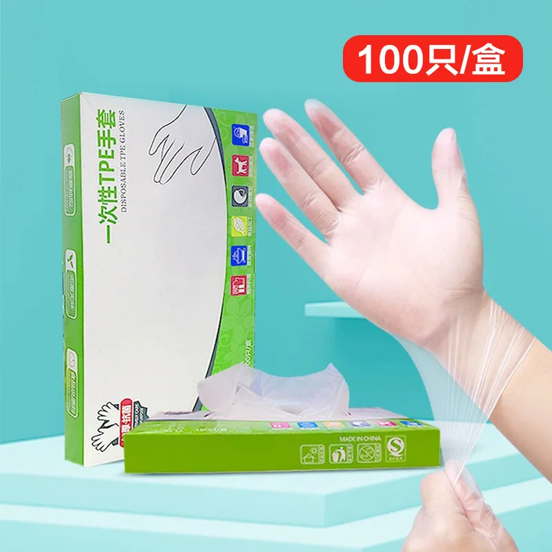 

200Pcs/Box Disposable Food Plastic Gloves Household Kitchen Restaurant BBQ Fruit Vegetable PE Glove Dinning Beauty Accessories